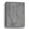 36" x 24" Gray and White Aerial New York Map Canvas Wall Art