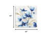 40" x 40" Watercolor Shades of Blue Floral Canvas Wall Art