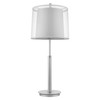 Nimbus 1-Light Metallic Silver And Polished Chrome Table Lamp With Sheer Snow Double Shantung Shade