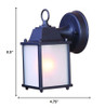 Matte Black Hanging Frosted Glass Lantern Wall Light