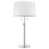 Urban Basic 2-Light Polished Chrome Adjustable Table Lamp With Off White Linen Shantung Shade