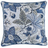 Blue Botanical Pattern Jacquard Throw Pillow