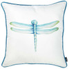 Aqua Blue Watercolor Dragonfly Throw Pillow