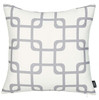 Gray and White Grid Geometric Throw Pillow