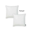 Set of 2 White Modern Square Throw Pillows