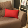 Red Solid Lumbar Throw Pillow