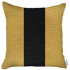 Yellow and Black Centered Strap Throw Pillow