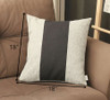 Gray and Black Centered Strap Throw Pillow
