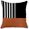 Brown and Black Printed Geometric Throw Pillow