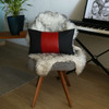 Black Base and Red Center Lumbar Throw Pillow