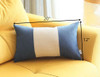 Blue and White Midsection Lumbar Throw Pillow