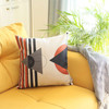 Orange and White Modern Geometric Throw Pillow