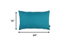 Set of 2 Teal Modern Lumbar Throw Pillows