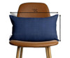 Navy Blue Solid Faux Leather Lumbar Throw Pillow