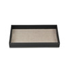 Black and Cream Faux Leather and Linen Serving Tray