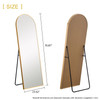 Narrow Gold Arched Full-length Floor Mirror with Stand