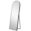 Narrow Black Arched Full Length Floor Mirror with Stand