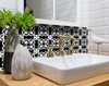 5" X 5" Black and White Stark Peel and Stick Removable Tiles