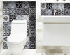 5" X 5" Black White and Gray Mosaic Peel and Stick Tiles