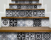 6" X 6" Black White and Gray Mosaic Peel and Stick Tiles