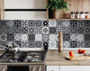 7" X 7" Black White and Gray Mosaic Peel and Stick Tiles