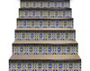 7" X 7" Blue and Yellow Links Peel And Stick Tiles