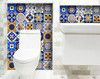 8" x 8" Shades of Blue and Yellow Mosaic Peel and Stick Removable Tiles
