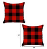 Set of 2 Red and Black Buffalo Plaid Throw Pillows