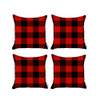 Set of 4 Red and Black Buffalo Plaid Throw Pillows