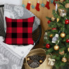 Red and Black Buffalo Plaid Throw Pillow Cover