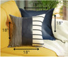 Set of 2 Navy Geometric and Solid Throw Pillows