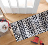 2' x 6' Black and Gray Aztec Washable Runner Rug