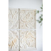 Set of 4 Whitewashed Arabesque Carved Wall Art