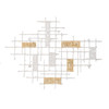 Contemporary White and Gold Geo Grid Wall Art