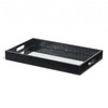 Black Faux Snakeskin Tray with Beveled Mirror