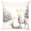 Gray Reindeer with Gold Decorative Throw Pillow