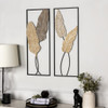 Two Piece Metal Leaves and Branch Wall Art