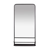 Black Rectangular Wall Mirror with Shelf