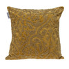 Luxe Velvet Mustard Yellow Beaded Throw Pillow