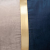 Beige Gold and Blue Tufted Velvet Lumbar Pillow