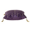 Dark Purple and Gold Geo Velvet Throw Pillow with Gold Tassels