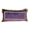 Boho Purple with Gold Fringe Decorative Lumbar Throw Pillow