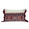 Multicolor Lumbar Throw Pillow with Tassels