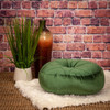 Round Tufted Dark Green Velvet Floor Pillow