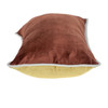 Reversible Gold and Brown Lumbar Velvet Throw Pillow