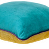 Teal and Gold Reversible Square Velvet Throw Pillow