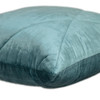 Quilted Teal Velvet Throw Pillow