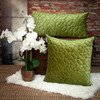 Olive Quilted Velvet Geo Lumbar Decorative Pillow