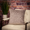 Taupe Quilted Velvet Square Throw Pillow