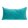 Aqua Quilted Velvet Lumbar Throw Pillow